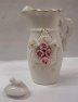 Konvička bílá zlacená růžový květ porcelánová miniatura