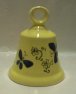Zvonek zvoneček keramický žlutý s černými motýlky