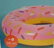 Kruh XXL růžový s madly - držadly nafukovací do vody pro dospělé 110 cm