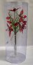 Skleněná květina Maxi s vázou ručně výraběné české sklo červeno bílá 5