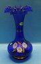 Váza modrá vlnkovaná zlacena malovaná STO 360