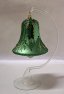 Zvonek skleněný foukaná vánoční ozdoba ručně malovaná česká zelený