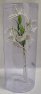 Skleněná květina Maxi s vázou ručně výraběné české sklo bílo zelená 6