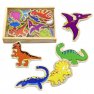 Dřevěné magnety 20 ks Dinosauři v dřevěné uzaviratelné krabičce